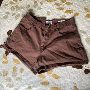 Cotton On High A Line Brown Shorts